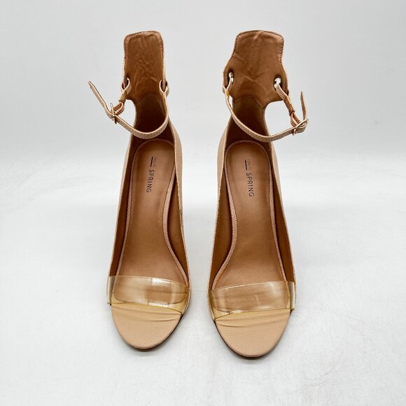 Call It Spring Beige Sandal Toe Heels - Picture 2 of 10